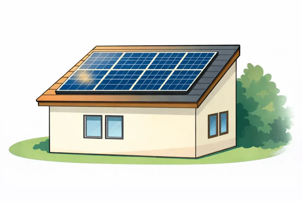 yane03 - 東京都の補助金制度を活用した太陽光・蓄電池・V2H設置サポート|ソルト公式 片流れ屋根の発電量と最大のメリット